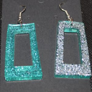 Boucles d'oreilles verte paillette